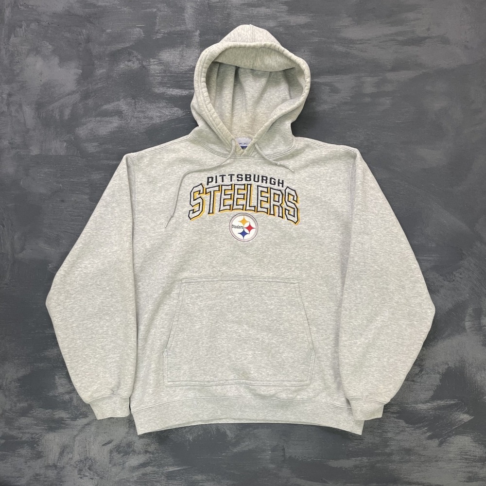 vintage Pittsburgh Steelers hoodie mens medium grey 2000s y2k NFL Reebok